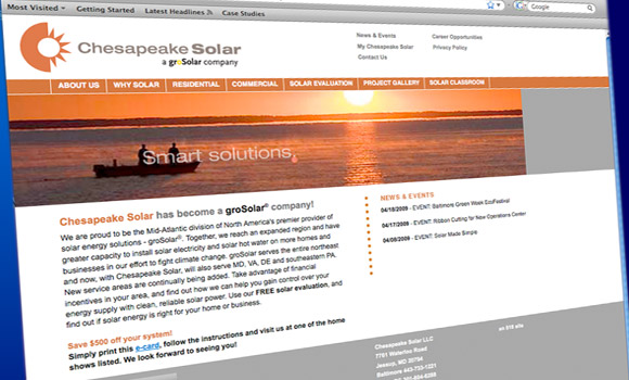 Chesapeake Solar website