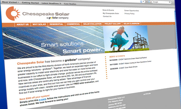 Chesapeake Solar website